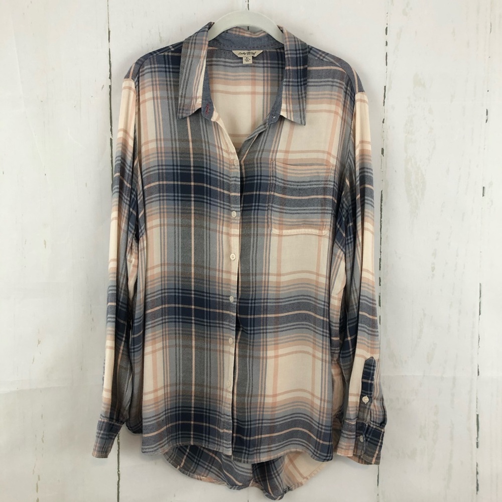 Lucky Brand plaid tunic shirt